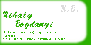 mihaly bogdanyi business card