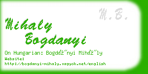 mihaly bogdanyi business card